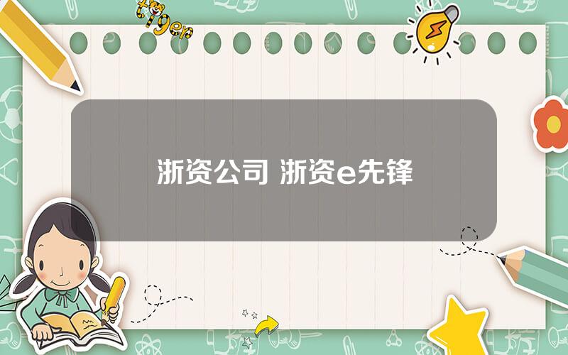 浙资公司 浙资e先锋